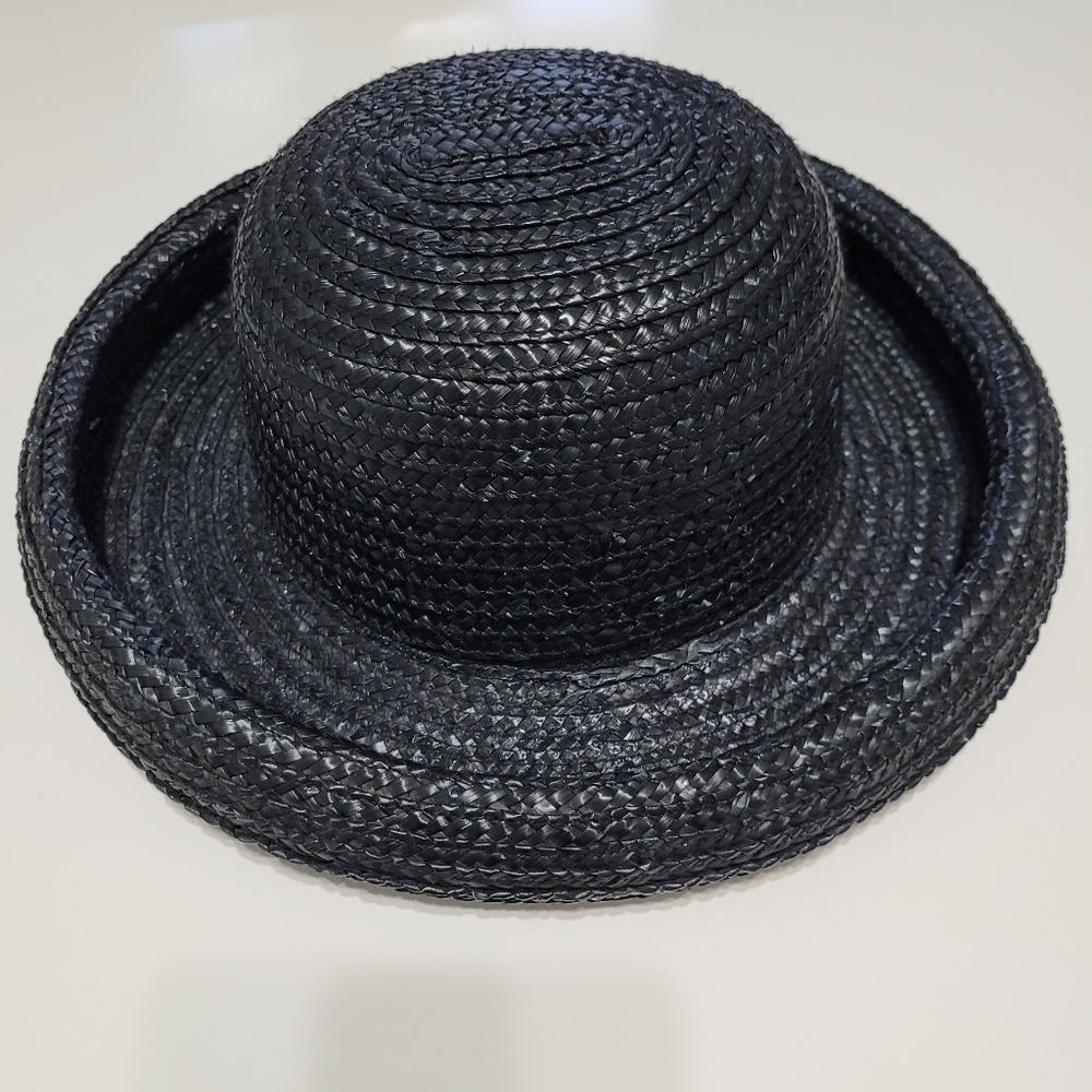 100% black vintage straw hat - Picture 4 of 6